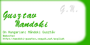 gusztav mandoki business card